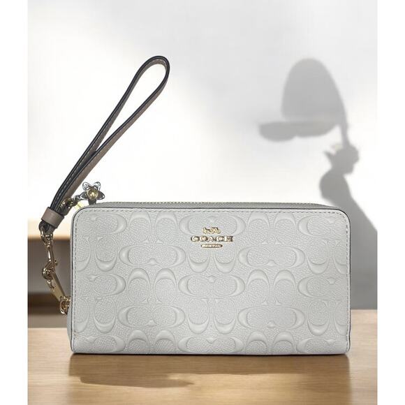 Coach C7220 Signature Embossed Leather Long Zip Around Wallet/Wristlet - Picture 7 of 7